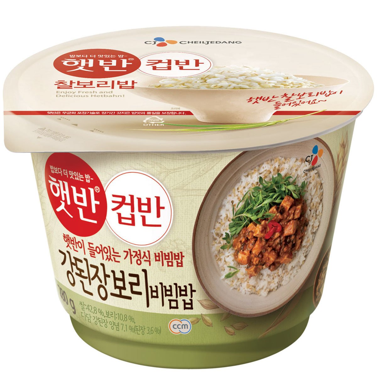 Korean CJ Cupbahn Hetbahn Microwavable Rice Bowls [ Soybean Paste