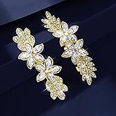 WHAVEL Gold Hair Clips 2PCS Gold Barrettes for Women Rhinestone Clip Fancy Barrette Wedding Prom Hair Accessories for Women