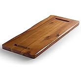 TIDITA 30" Large Acacia Wood Charcuterie Board with Handles - Extra Long Wooden Serving Cheese Boards - Rectangular Serving Platter for Meat Steak, Cracker Appetizers, Fruit Decorative Display Party