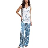GYS Womens Pajama Set Bamboo Viscose Tank Top and Pants Soft 2 Piece Sleep Sets