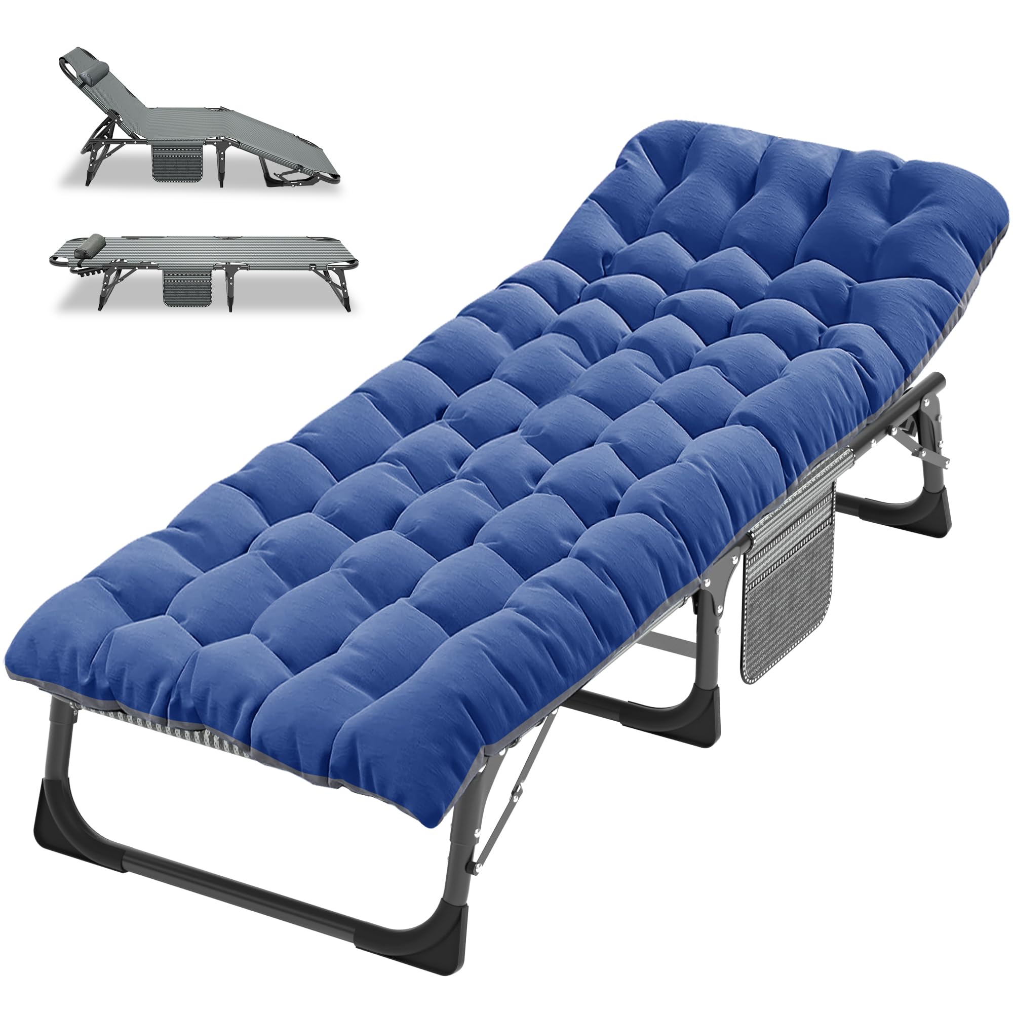 ABORON Camping Cot for Adult Extra Wide, Heavy-Duty 1200D Oxford Cot for Sleeping, Portable Folding Camp Bed with Mat
