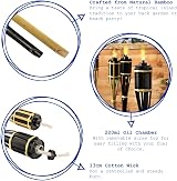 Harbour Housewares 6X Natural Bamboo Garden Torches 113cm Outdoor Lamp Oil view 4