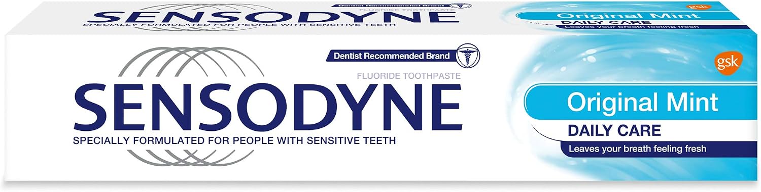 Sensodyne Sensitive Toothpaste Daily Care Original Mint 75 ml, White, 75 ml (Pack of 1)