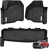 YITAMOTOR Floor Mats Fit for 2012-2016 Ford F250/F350/F450/F550 Super Duty SuperCrew/Crew Cab, TPE All Weather Custom Fit Floor Liner for F-250/F-350/F-450/F-550 Carpet Floor, 1st & 2nd Row Mats