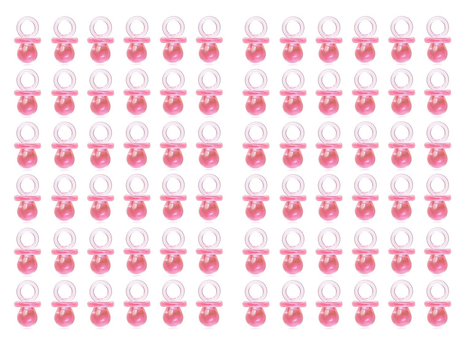 Photo 1 of Tayarana 200 Pieces Tiny Acrylic Baby Pacifiers for Baby Shower Party Favors Filler Decorations Ice Cube Game Supplies Table Decor (Pink)