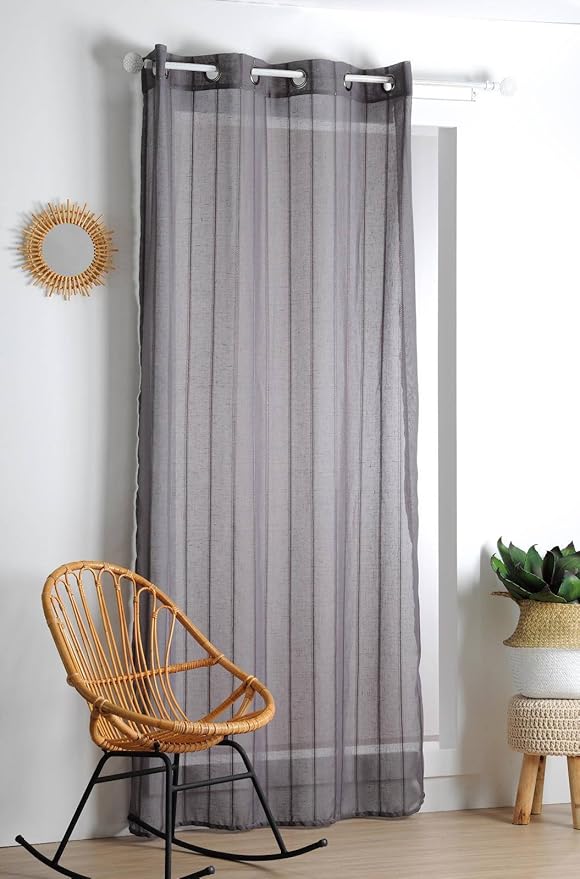 Lovely Casa Cevapcici Presse Voile, Polyester, anthrazit, 140 x 260 cm
