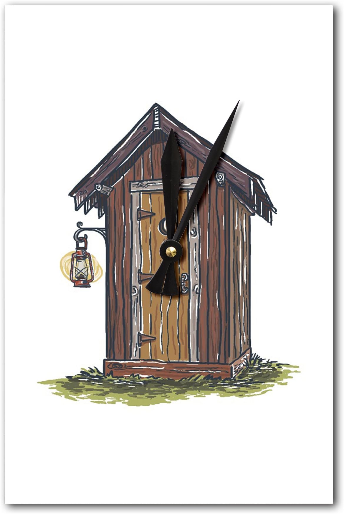 Lantern Press Outhouse - Icon (Acrylic Wall Clock)