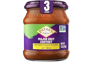 PATAK'S Patak’s Major Grey Chutney - Mild Mango Chutney with Ginger & Aromatic Spices - Non-GMO, Vegan & Gluten-Free - Perfect for Chicken, Cheese Platters & Curry Sides - 12 oz (Pack of 3)
