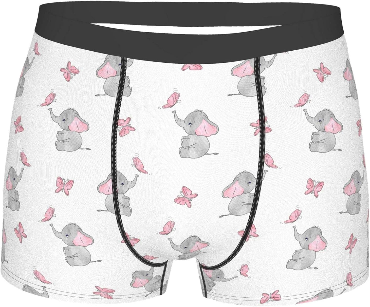 Mens Boxer Briefs Cute Elephants Butterflies Underwear