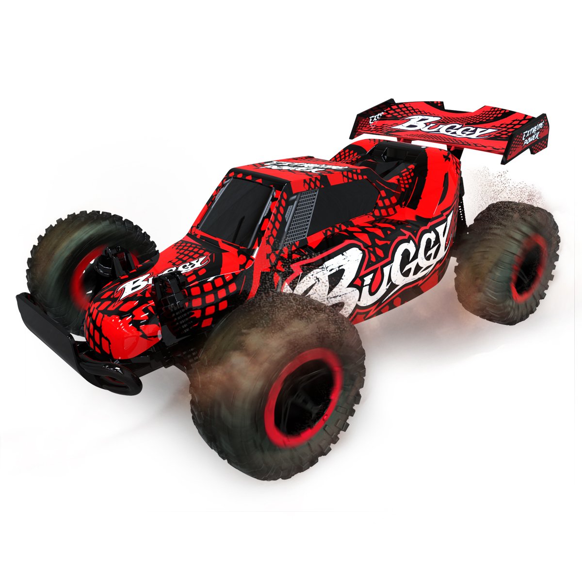 Hugine 1:16 2.4G RC Car Off Road Vehicle High Speed Racing Monster Truck 20km/h Buggy Independent Suspension Radio Control Cars Toys (Red)