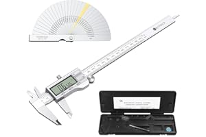Neoteck Digital Vernier Caliper + Feeler Gauge 8 inch/200mm Stainless Steel Digital Caliper Fractions/Inch/Metric Conversion 