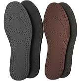 Black and Brown Leather Insoles for Women Sandals High Heels Thin Shoe Insoles for Men Boots Shoe Inserts Replacement for Dress Shoes Nonslip Shoe Pads for Odor Eater, 2 Pairs/Womens 9/Mens 7 M US