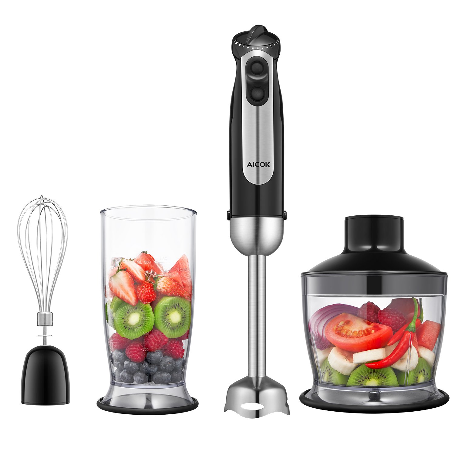 Aicok Batidora in de Mano con ml Vaso de Precipitados y ml