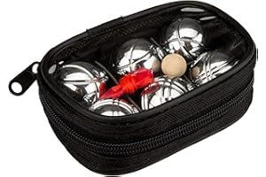 Get & Go Petanque Mini Jeu De Boules Set, Chrome/Black, One Size