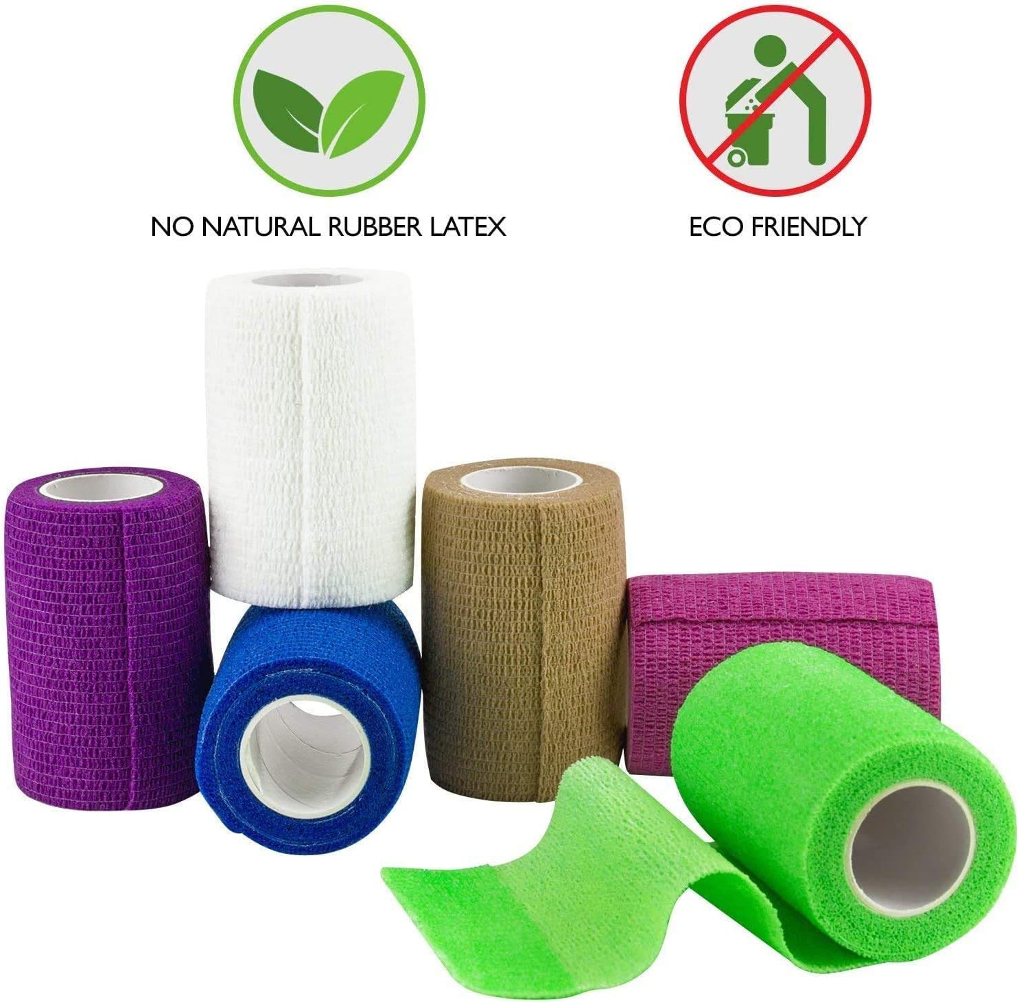 Self Adherent Wrap, Bulk Pack of 6, Athletic Tape Rolls and Sports Wraps - Image 3