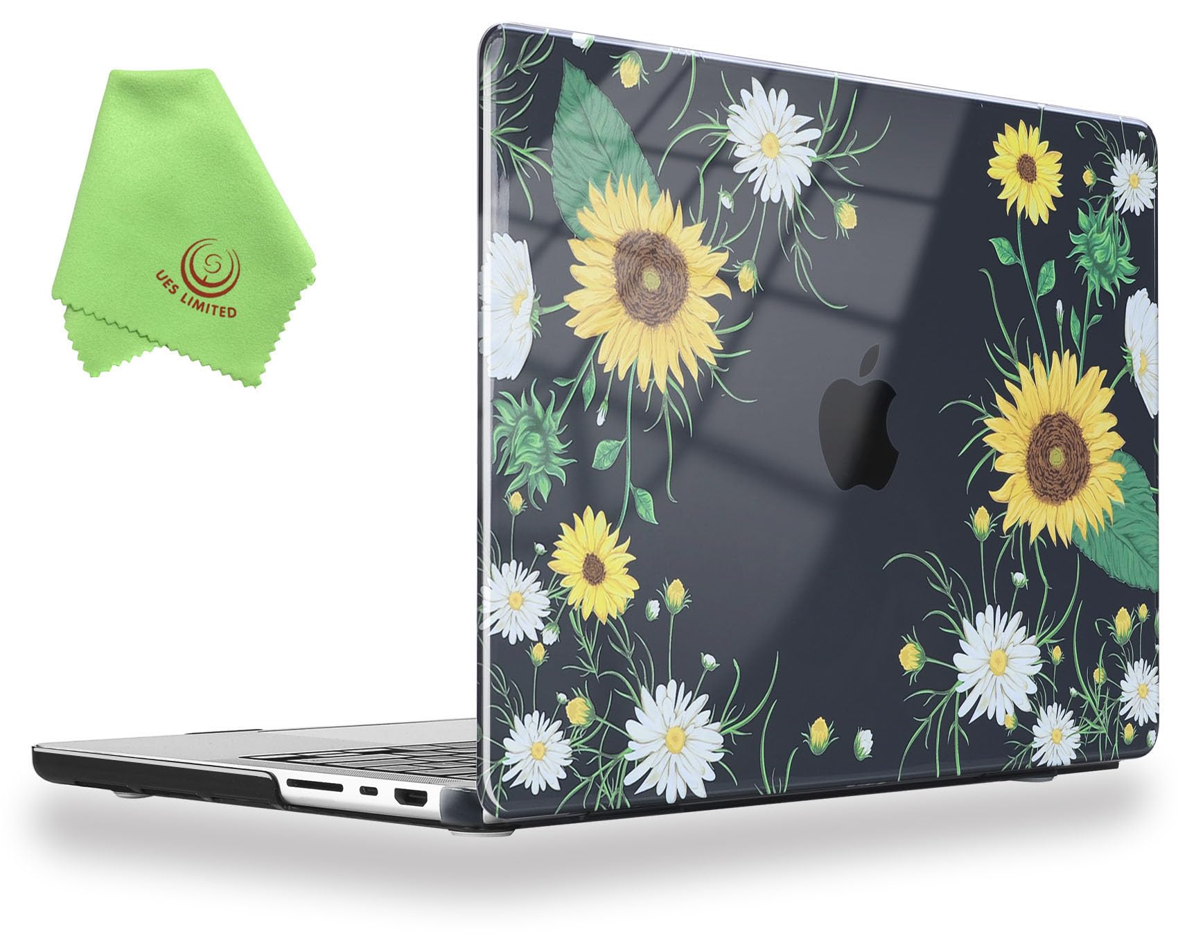 UESWILL Case Compatible with 2021-2026 MacBook Pro 14 inch M5 M4 M3 M2 M1 Pro Max chip, Creative Design Pattern Hard Shell Cover + Microfiber Cloth, Flower