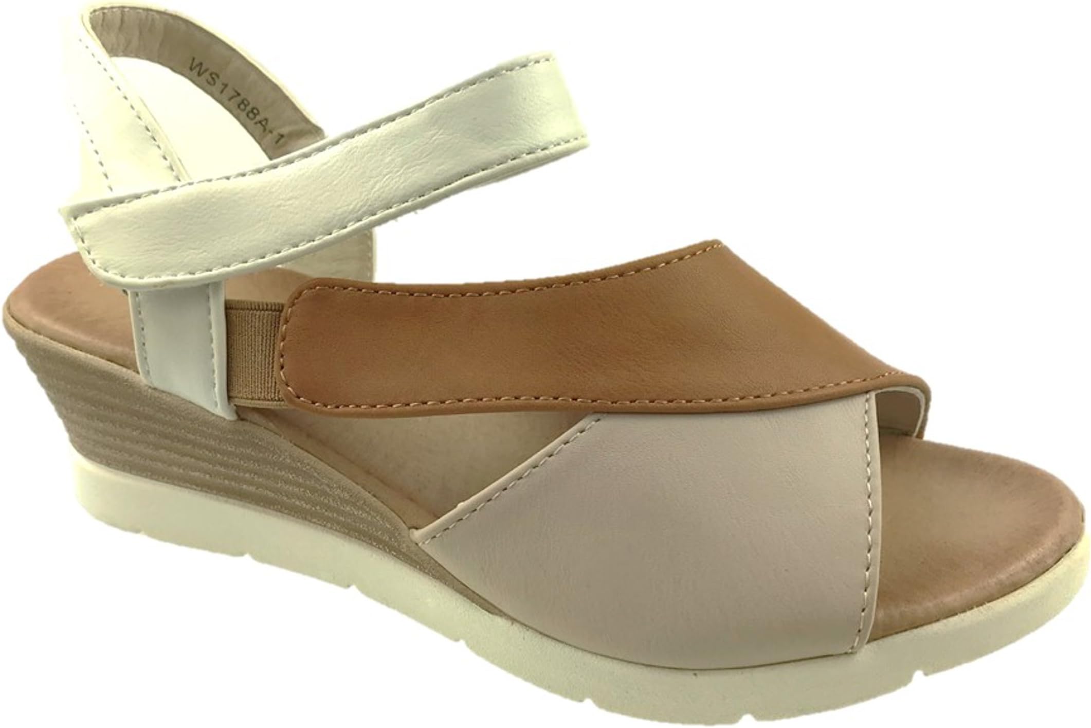 Clara Barson Ladies Fashion Soft Strappy Comfort Summer Wedge Sandals Multi Colour Size UK 2-8