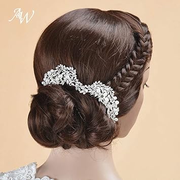 Buy Petsdelite Aw 2 Pcs Bridal Hair Comb Rhinestone Pearl Wedding