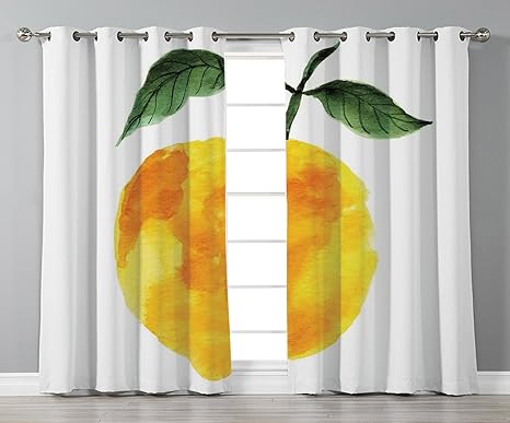 Thermal Insulated Blackout Grommet Window Curtains Yellow And