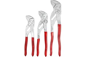 KNIPEX Tools - 3 Piece Pliers Wrench Set (6, 7, 10) (9K008045US), Red