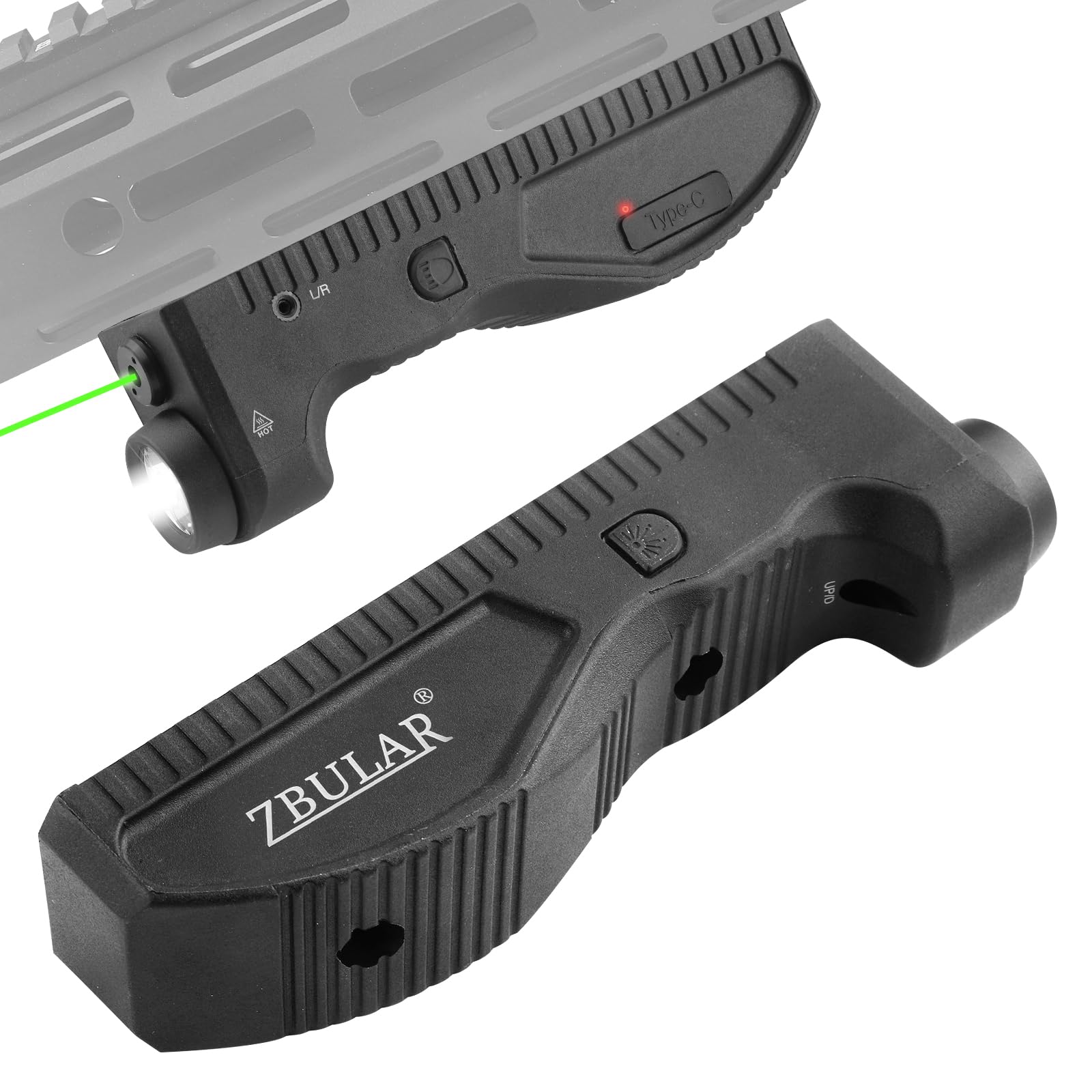 Photo 1 of ZBULAR 1650 Lumens Strobe Function,Light Laser Combo Compatible with M-Lok Rail Surface, Tactical Flashlight and Laser Sight,High Real Lumen,USB-C Rechargeable IIIA Class Laser Power Output ?5mW