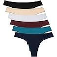Sunm Boutique 6 Pack Women's Cotton Thongs Breathable Bikini Panties Underwear