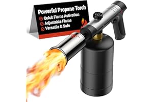 ThermoMaven Propane Torch with One-Touch Max Fire, Cooking Blow Torch Gun with a Safety Lock, Charcoal Lighter, Flame Thrower, Kitchen Food Torch Head for Grill, Sous Vide, BBQ (Tank Not Included)