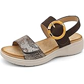 UBFEN Womens Walking Sandals With Arch Support Open Toe Comfy Casual Wedge Summer Shoes
