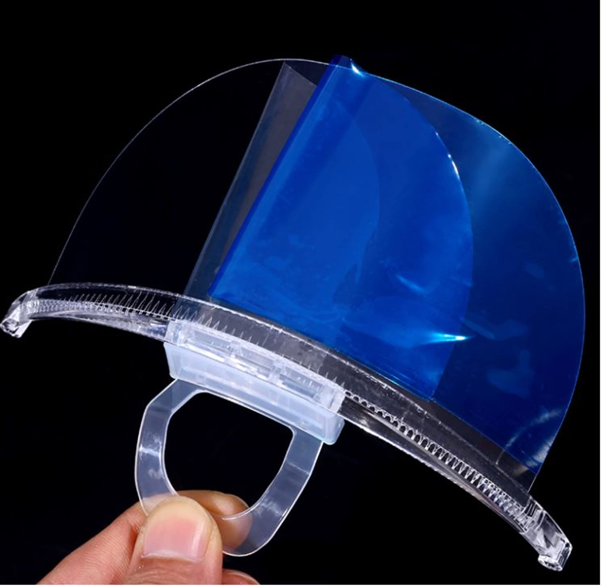 Mouth Shield, Face Shield, Clear Anti-Fog, Adjustable Elastic Strap. PVC Plastic Face Visor, Transparent Waiter Chef Visor with Clear Chin Support (10 pieces)