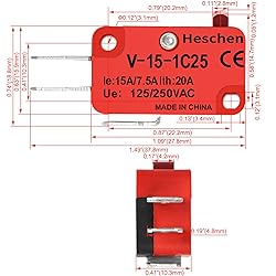 Heschen Micro Switch V-15-1C25 SPDT Button Type 20A