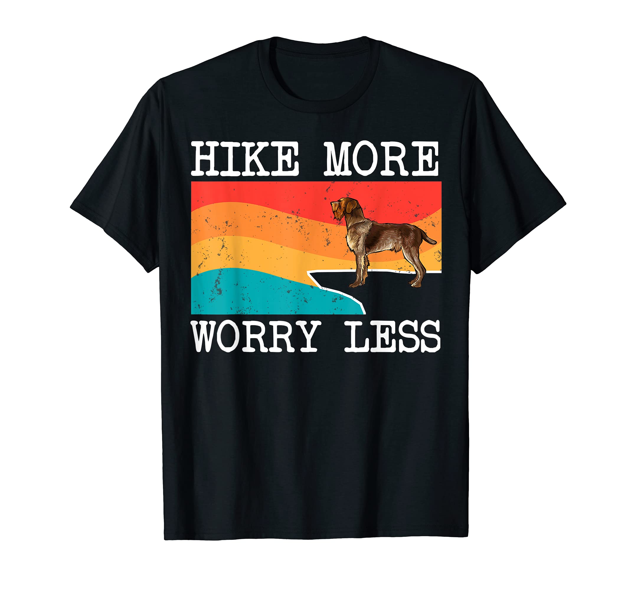 Hike More Worry Less Wirehaired Pointing Griffon Dog Hiking T-Shirt