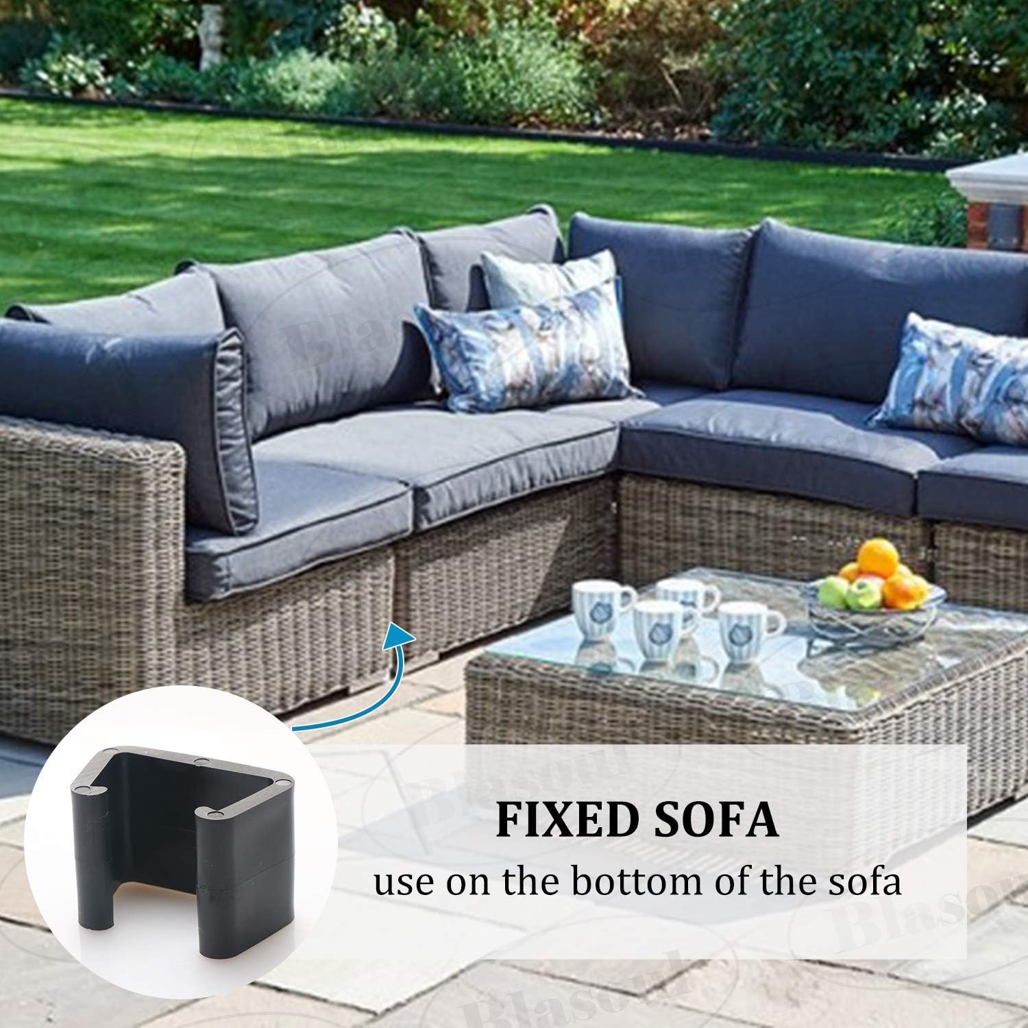 Outdoor Patio Wicker Furniture Clips Blasoul 8PCS Sectional Sofa Rattan Furniture Clips Chair Fasteners (Medium): Kitchen & Dining