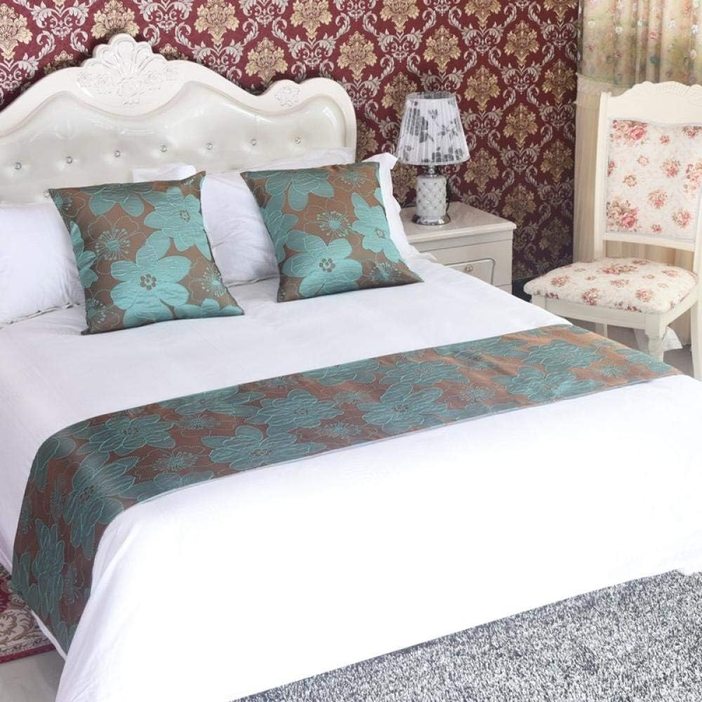 ybbed Bed Runner Bed Scarf High-End Hotel Bedding Linen Hotel High-End Bedfoil Hotel Bed Flag Bed End Pad Table Flag Bed Cover-Lotus Pool Moonlight Pillow Without Core 50 50Cm