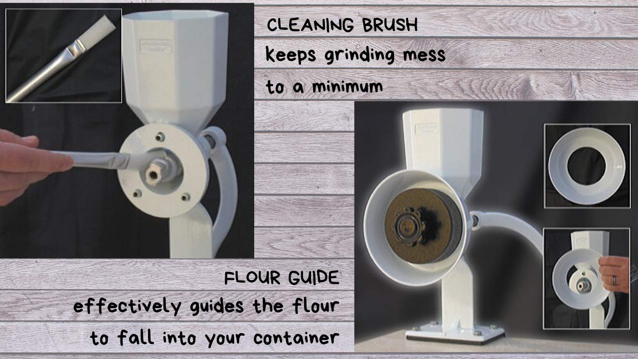 WonderMill Wonder Junior Deluxe Hand Grain Mill with Drill Bit Attachment Manual Grain Grinder