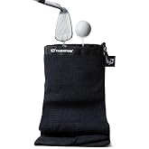 Club Scrub Towel Pro, Golf Club and Ball Cleaning Pouch with Attached Towel | Golf Cleaning Bag, Dry Hands, detachable clip, fast on course cleaning, machine washable, groove cleaner,Golf Towel