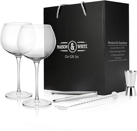 Amazon.com: Gin Glass Gift Set | 2 Gin 