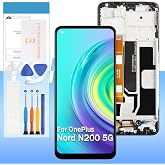 OEM for OnePlus Nord N200 5G LCD Screen Replacement,for Oneplus 1+ N200 5GDE2118 DE2117 6.49&ldquo; LCD Display Touch Digitizer Glass Assembly(Black with Frame)