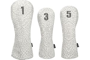 Golf Head Covers for Drivers, Fairway #3#5 Hybrid for Club, Golf Club Covers for Men and Women, Premium Embroidery PU Leather