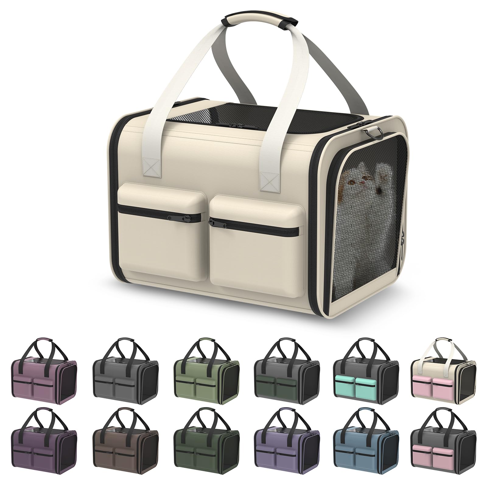 Photo 1 of Cat Carrier Soft Airline Approved - Small Dog Travel Carrier Bag for Pets Up to 15Lbs, Breathable & Comfortable Pet Carrier for Cats & Small Dogs, TSA Approved for Airplane, Car, Camping, Vet Visits