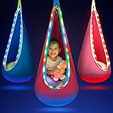 OUTREE Light Up Pod Swing for Kids, Hanging Swing Chair, Cotton Sensory Chair with LED Light, Kids Hammock Chair