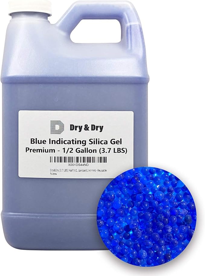 DRY&DRY Half(1/2) Gallon Replacement Desiccant Indicating Silica Gel Beads Reusable
