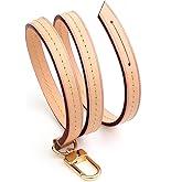 jiesinlov Genuine Vachetta Leather Replacement Bags Thin short Strap Shoulder Purse Straps for Multi Pochette Boulogne pouchette Montaigne Accessories 20INCH (0.39Width Single one Buckle 23.5Length)