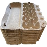 Natural Pulp Egg Cartons Securely Holds One Dozen Eggs or Use for Crafting or Sell Your Large Eggs (6 Cartons)