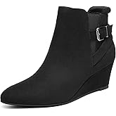DREAM PAIRS Women's Wedge Ankle Boots Fall Low Heel Short Booties Shoes