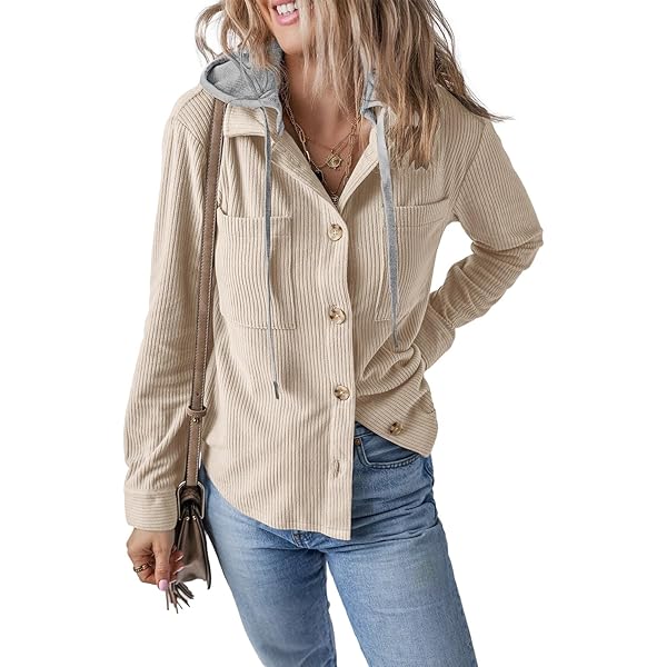 SOLY HUX Women's Corduroy Puffer Jacket Zip Up Snap Button