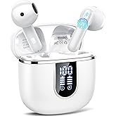 Wireless Earbuds, Bluetooth 5.4 Headphones with 3D Bass Stereo, 40H Ultralight in-Ear Buds, Bluetooth Earbuds with 4 ENC Noise Cancelling Mic, USB-C, IP7 Waterproof Earphones for Android iOS, Milky