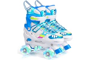 AILUKI Roller Skates for Girls and Boys,4 Size Adjustable Kids Toddler Roller Skates with Light up Wheels for Toddlers Children Outdoor Indoor