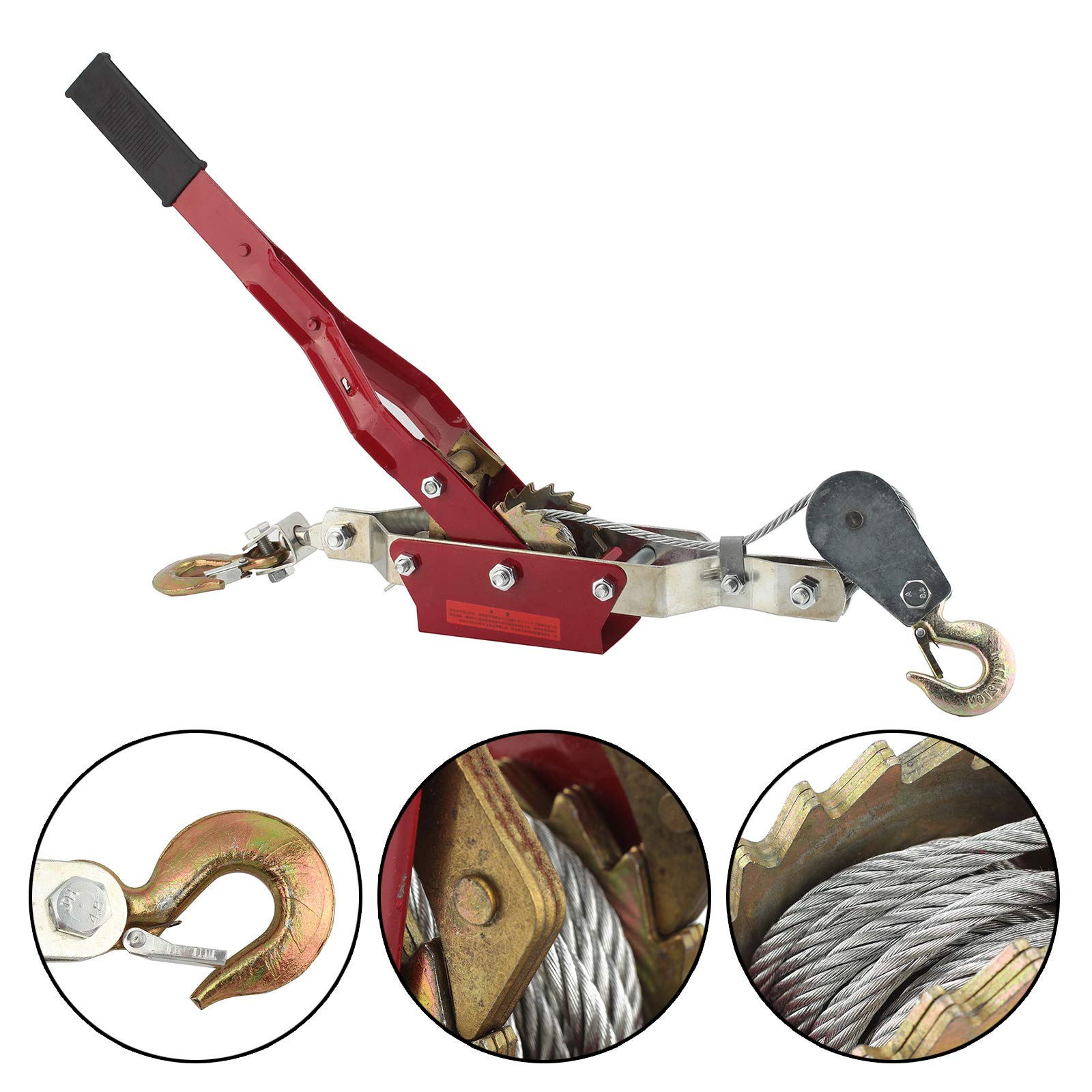 DIY Tools & Equipment Hand Winches Home, Furniture & DIY Heavy Duty 4 Ton 3 Hook Cable