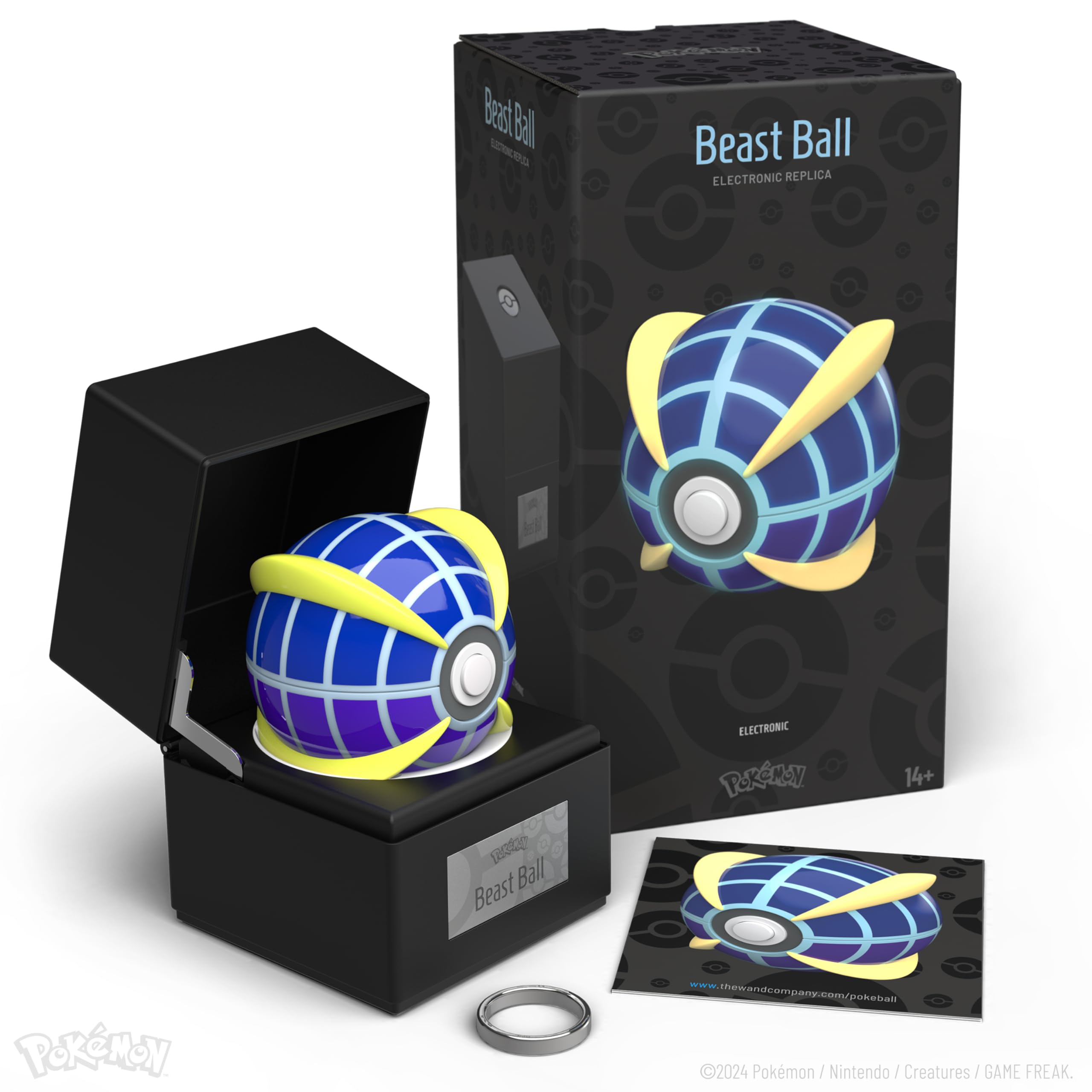 The Wand Company Original Poké Ball Authentic Replica - Realistic, Electronic, Die-Cast Poké Ball with Display Case Light Features – Officially Licensed by Pokémon — image 1