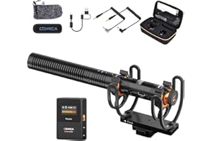 comica VM30 Shotgun Microphone - Professional Wireless Mic for DSLR Camera, Smartphone and PC with 70/150Hz, 328' Range, USB C Digital Output- Perfect for Video Recording, Podcasting and Interview